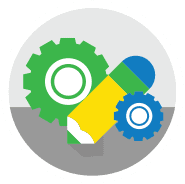 pencil and gears icon