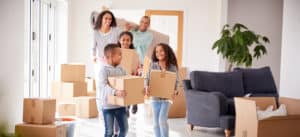 family moving into new home