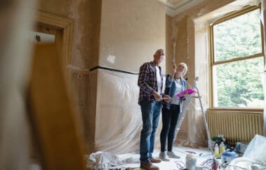 homeowners renovating house