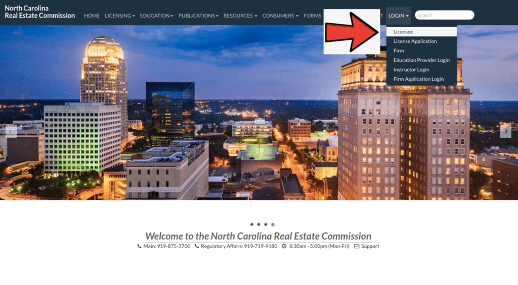 North Carolina Real Estate Commission’s home page