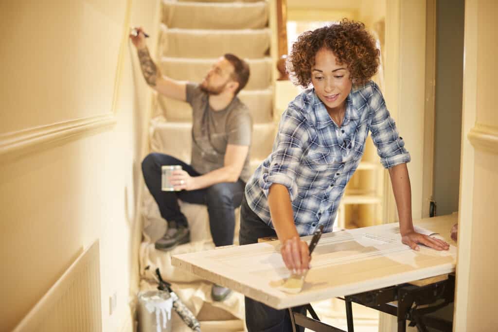 couple renovating house