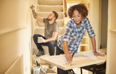 couple renovating house